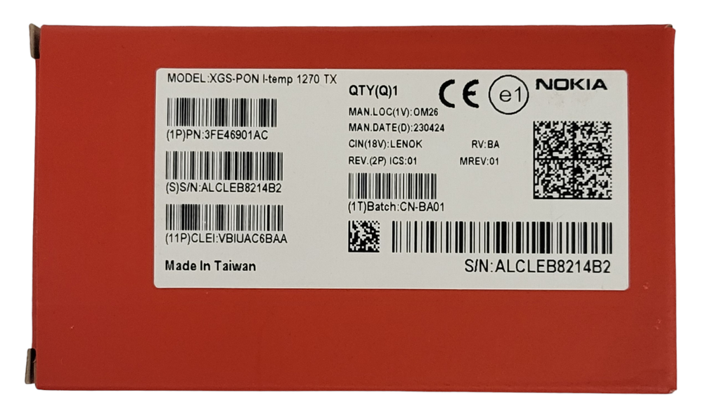 NEW Nokia XGS-PON I-Temp 1270 TX SFP Transceiver Module 3FE46901AC