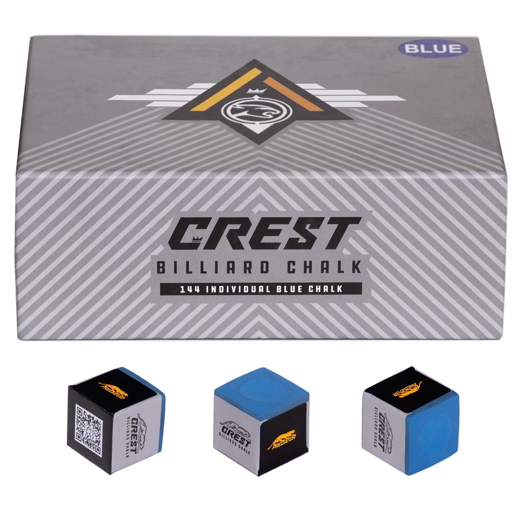 PREDATOR Crest Pool cue Billiard CHALK - 1 GROSS - 144 chalks - Blue
