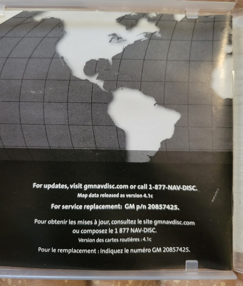 GM Navigation System Map Disc DVD 20857425