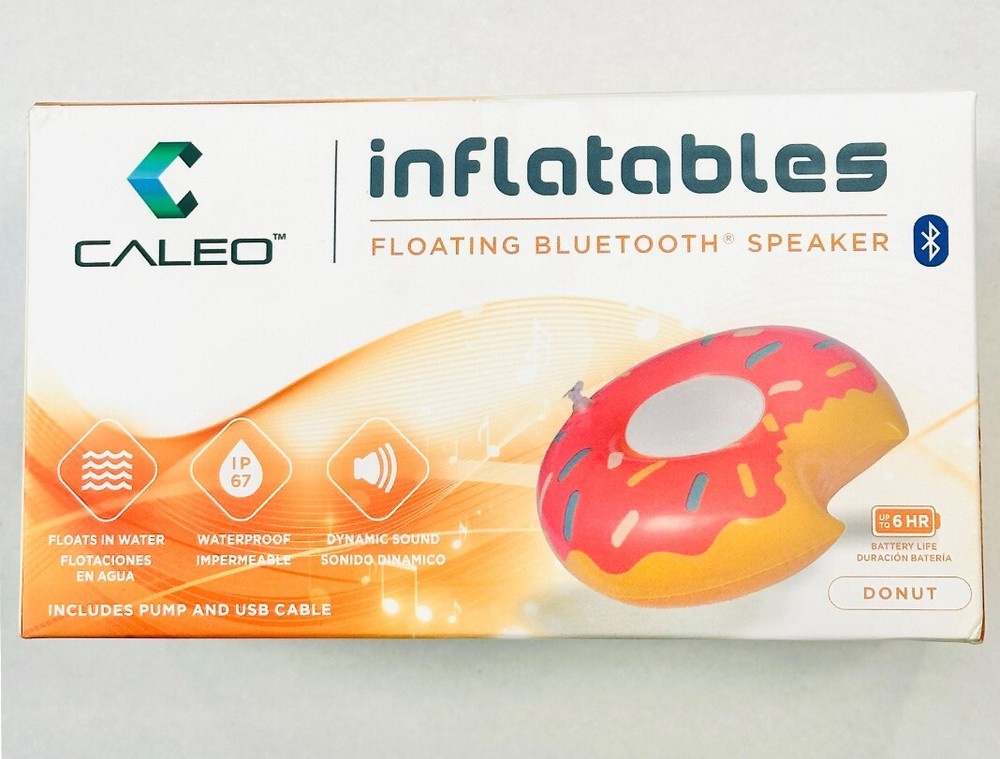 *1-Pack* Caleo Floating Bluetooth Speaker Donut Inflatable Waterproof
