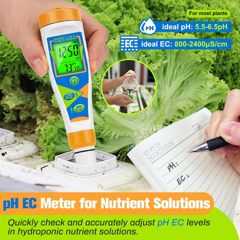 pH Meter for Water Digital EC and PPM Meter for Hydroponics Nutrien... Fast Ship