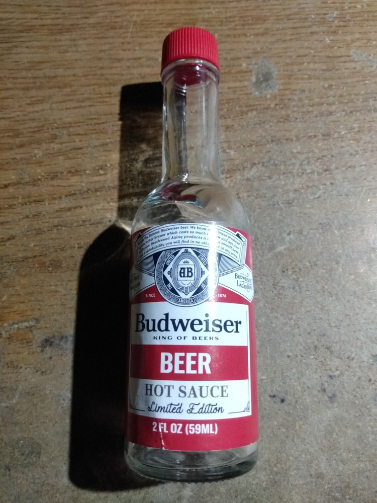 Empty Budweiser Beer Hot Sauce Bottle Limited Edition