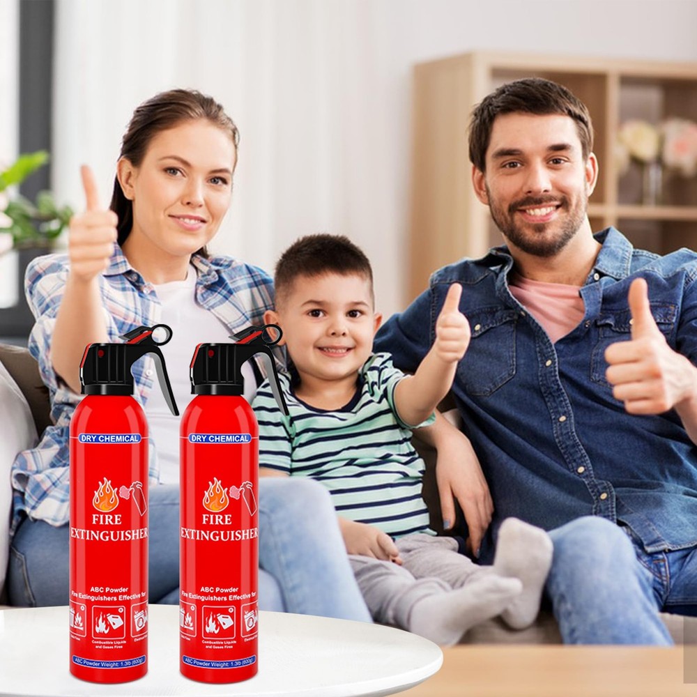 6 Pack ABC Dry Fire Extinguisher - Portable Fire Spray with Mounting Bracket ...
