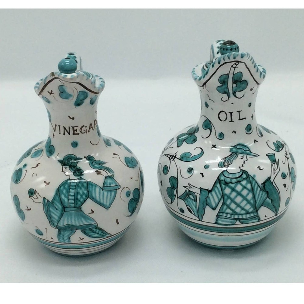 Pleasant Valley "Majolica" Ceramic oil and vinegar Serving Set