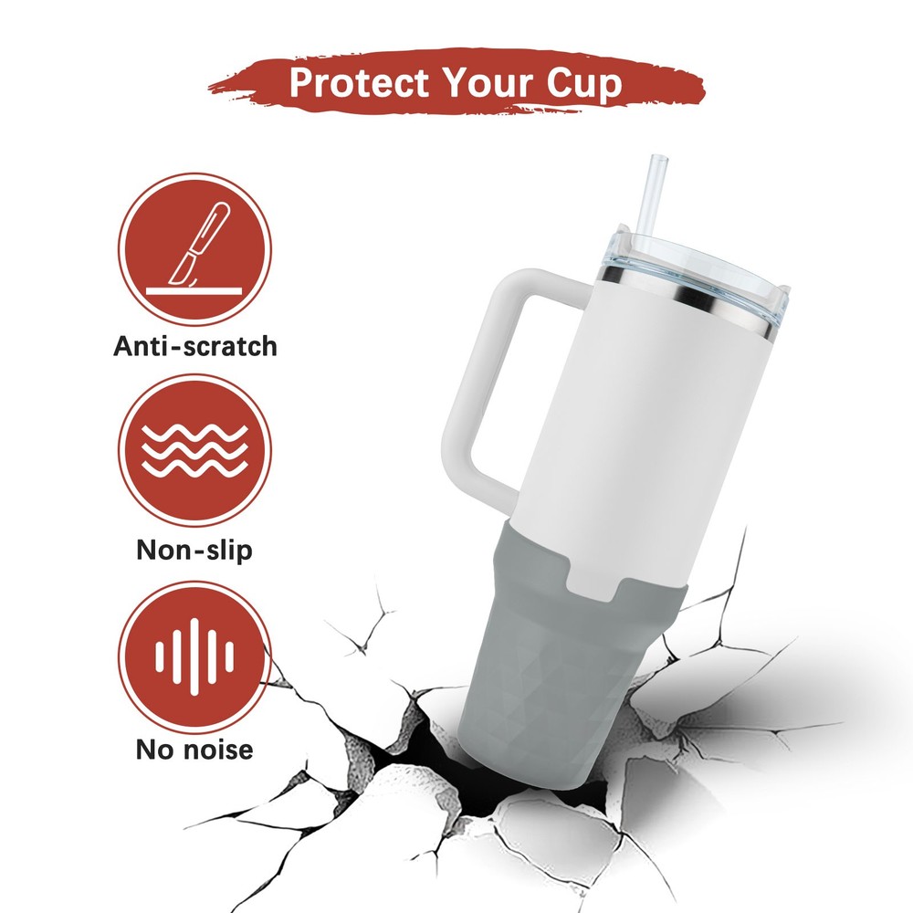 Silicone Water Bottle Boot [1PCS] - Bottom Bumper Protector [Grey]