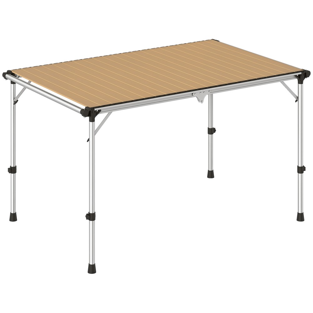 Foldable Table, Adjustable Height Aluminum Table for Picnic