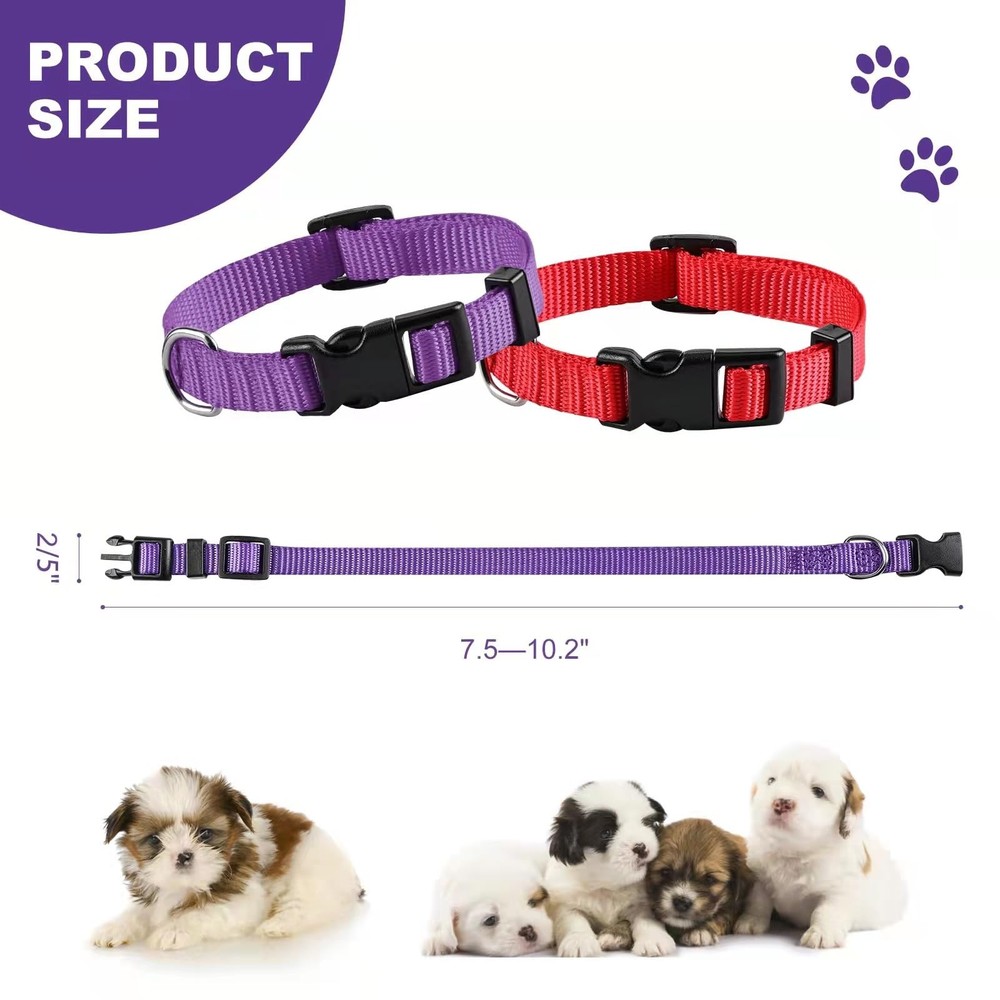 PARTNER Puppy ID Collars Identification Whelping Super Soft Nylon Adjustable ...