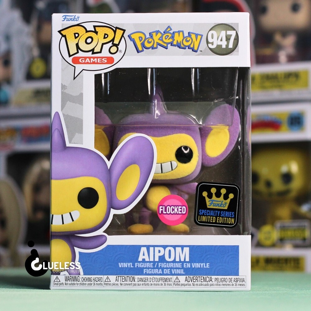 Funko POP! #947 - Pokemon - Aipom (Flocked) Specialty Series and Pop Protector
