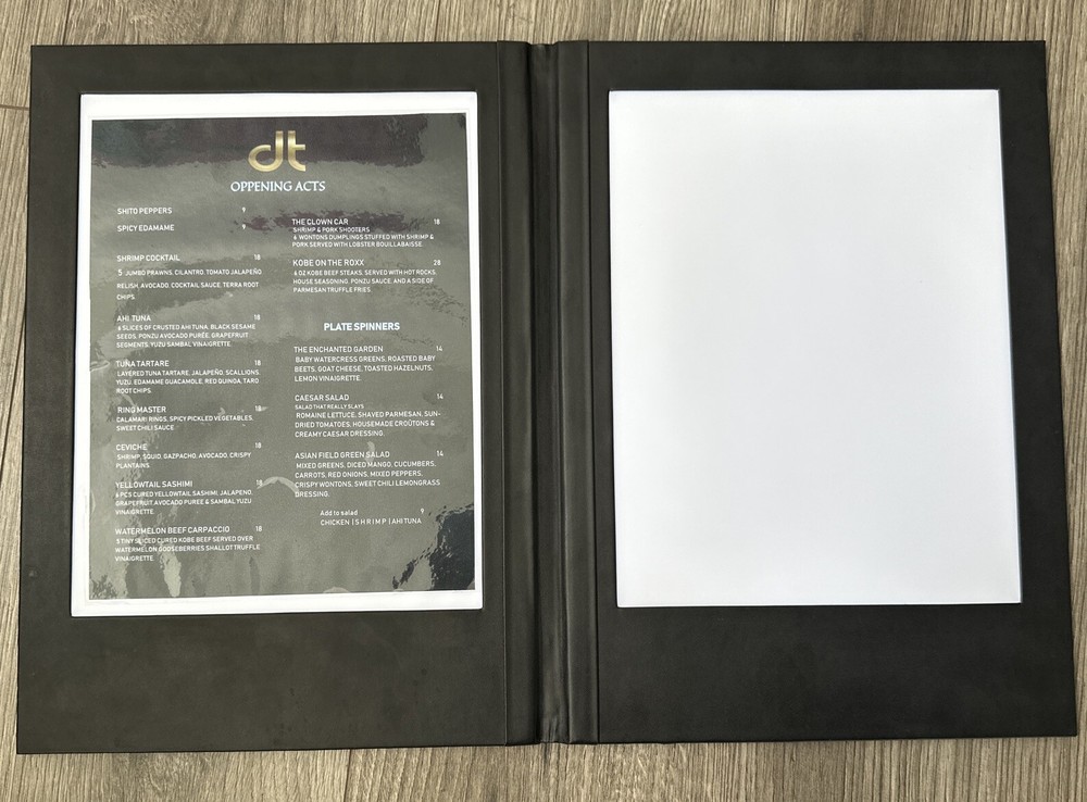 4pcs LED Menu Cover Backlit Wine List. Holder Double Panel 14x10" With USB