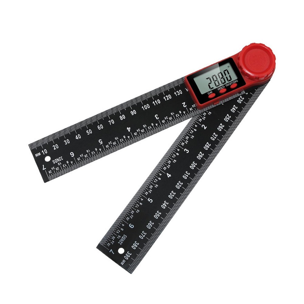 0-360° Angle LCD Digital Display 200mm Finder Ruler Protractor Measure Meter
