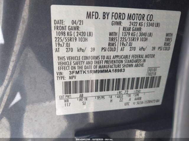 CONTROL PANEL OEM 21-22 FORD MACH-E 1YR WRNTY