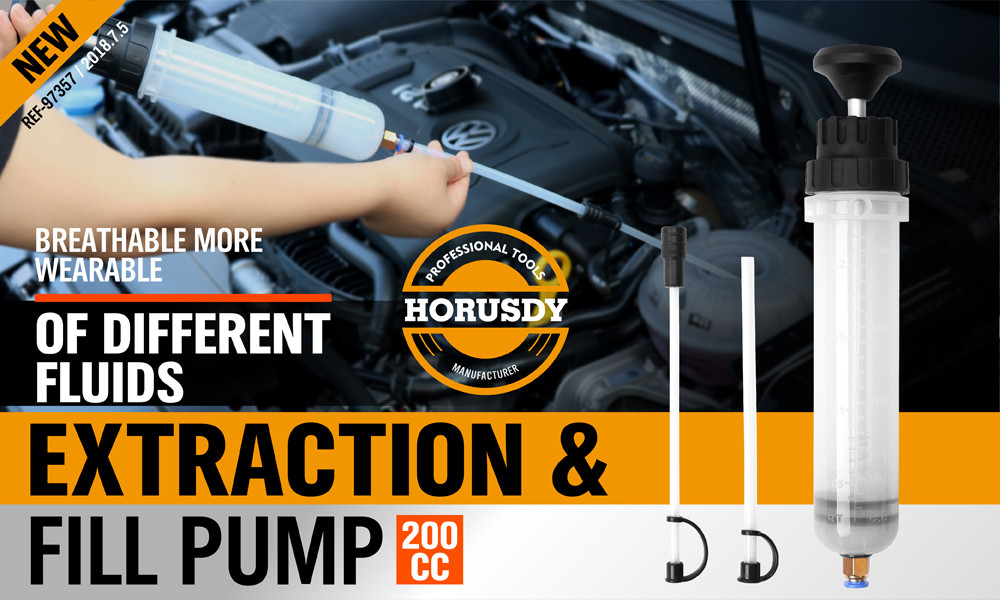 200cc Automotive Fluid Extraction & Filling Syringe Kit Vacuum Pump Oil Changer