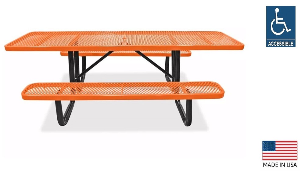 PICNIC TABLE Commercial - ADA Wheelchair Accessible - 8 Ft Rectangular
