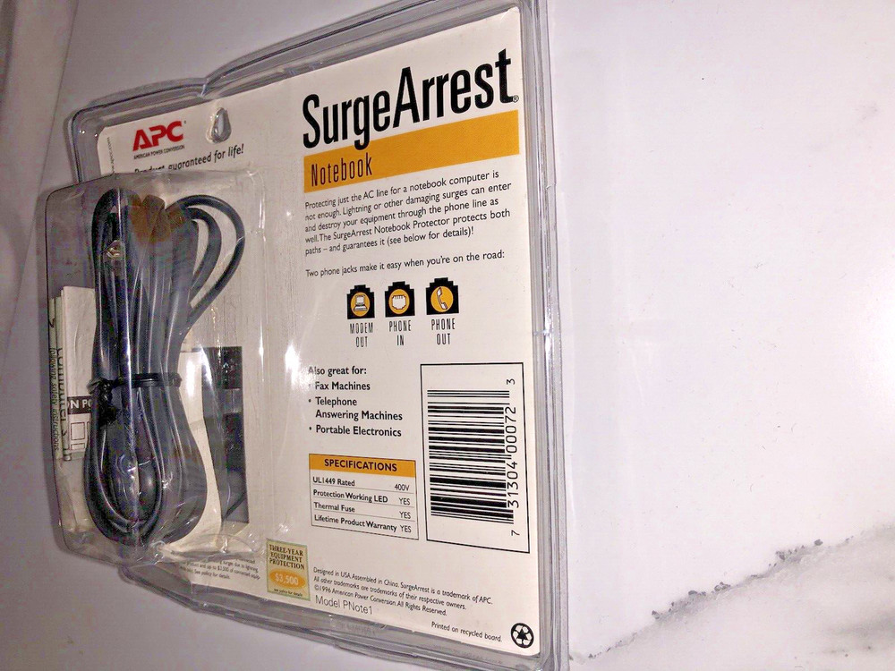 APC Notebook Surge Arrest Protector