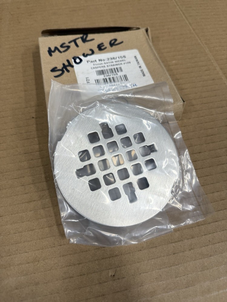 Brasstech 236 Shower Drain Caspers Strainer - Satin Nickel - New