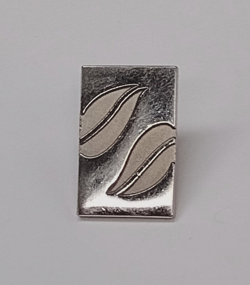 Silvertone Rectangle Leaf Accents Lapel Pin