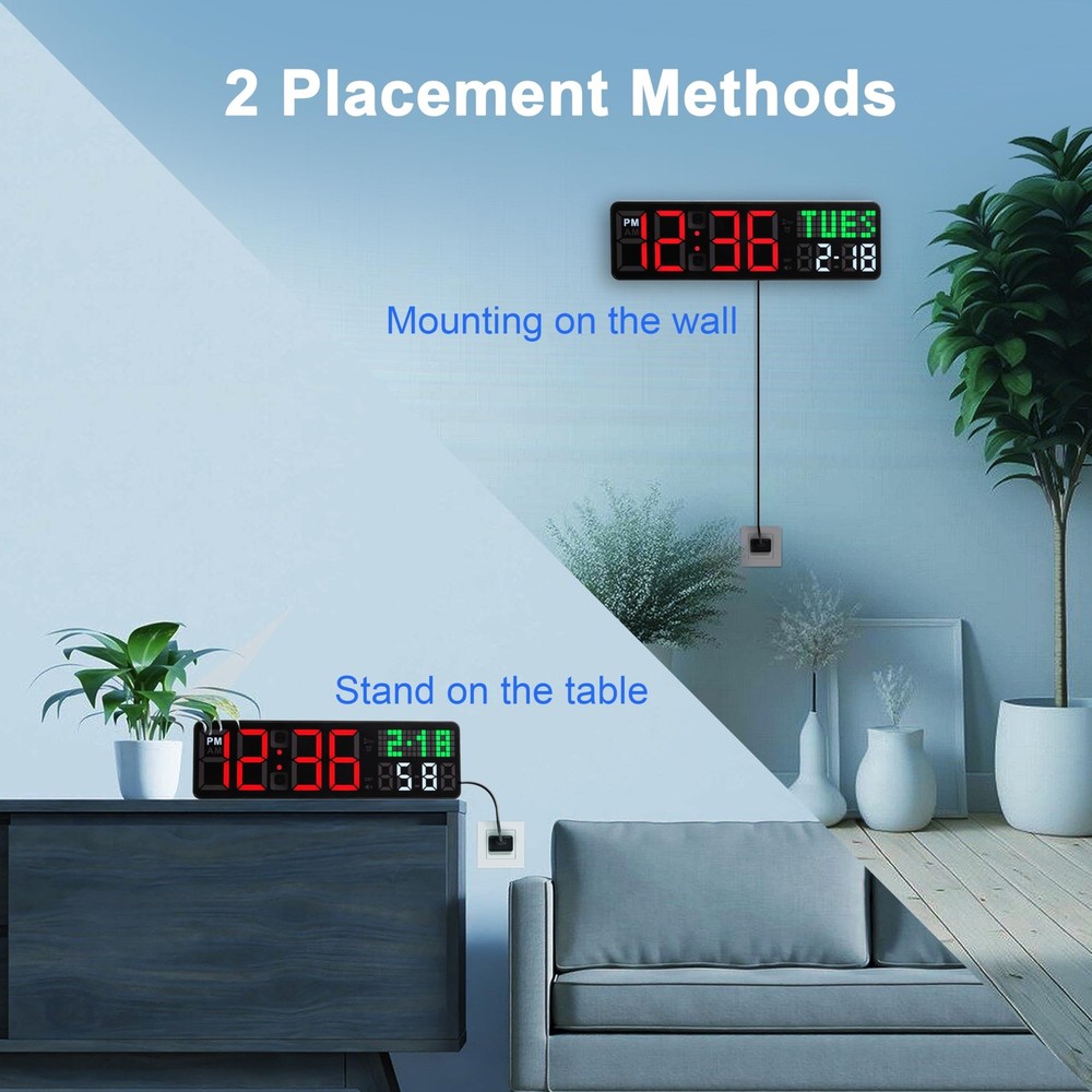LUCORB Gym Clock Timer, Workout with Seconds | 5 Display Large, Black
