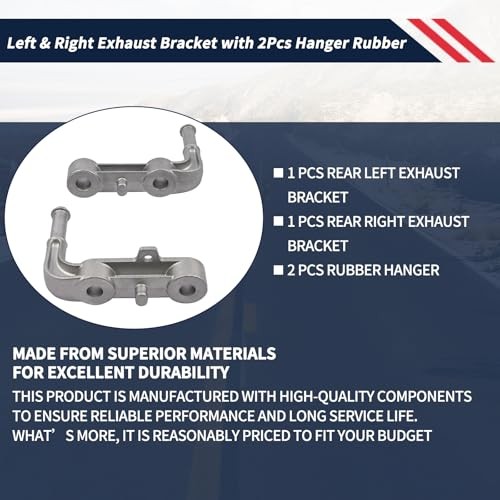 Rear Left & Right Exhaust Bracket Muffler Support Assembly Right+Left