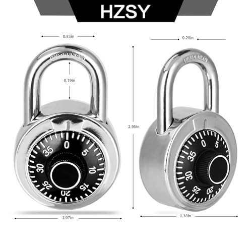 Combination Padlock 1 Pack, Fixed Dial Combination Padlock with 1 PACK Black
