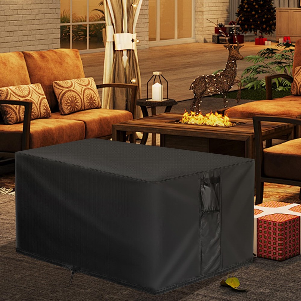 Velfree Fire Pit Cover Rectangle,48 Inch Rectangular Firepit Covers,Waterproo...