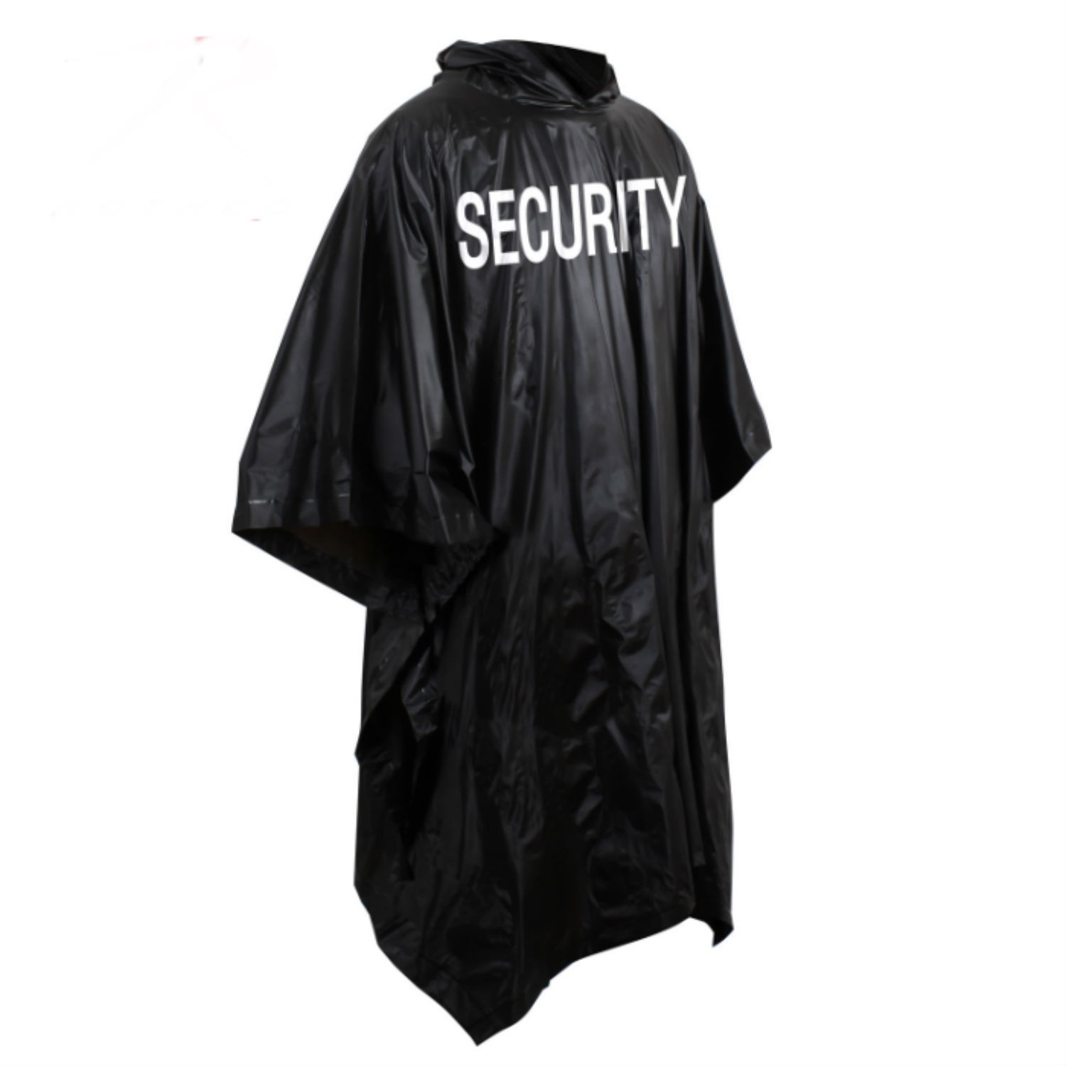 Security bouncer black raincoat poncho rain jacket security silk screen