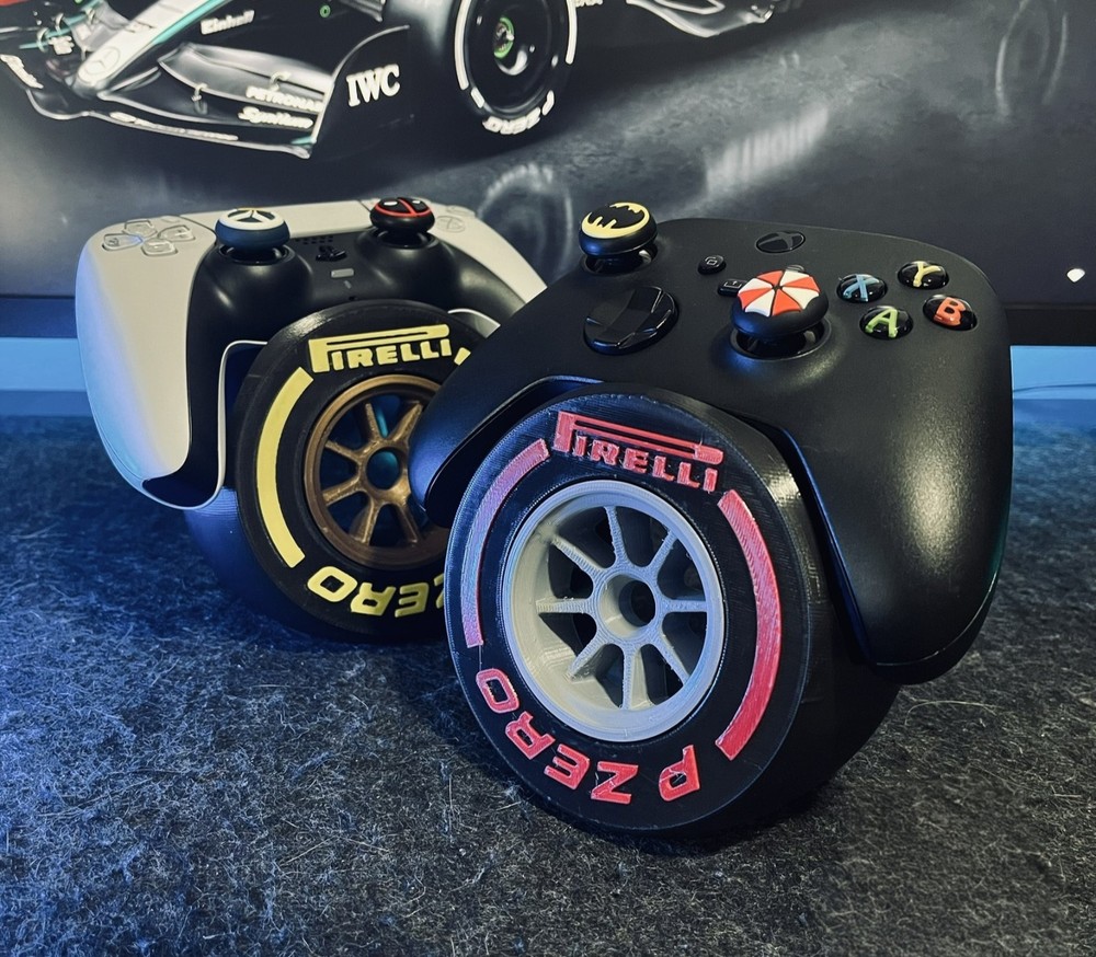 Xbox & PlayStation 5 Controller Stand Inspired by Pirelli P Zero Formula 1 Tire