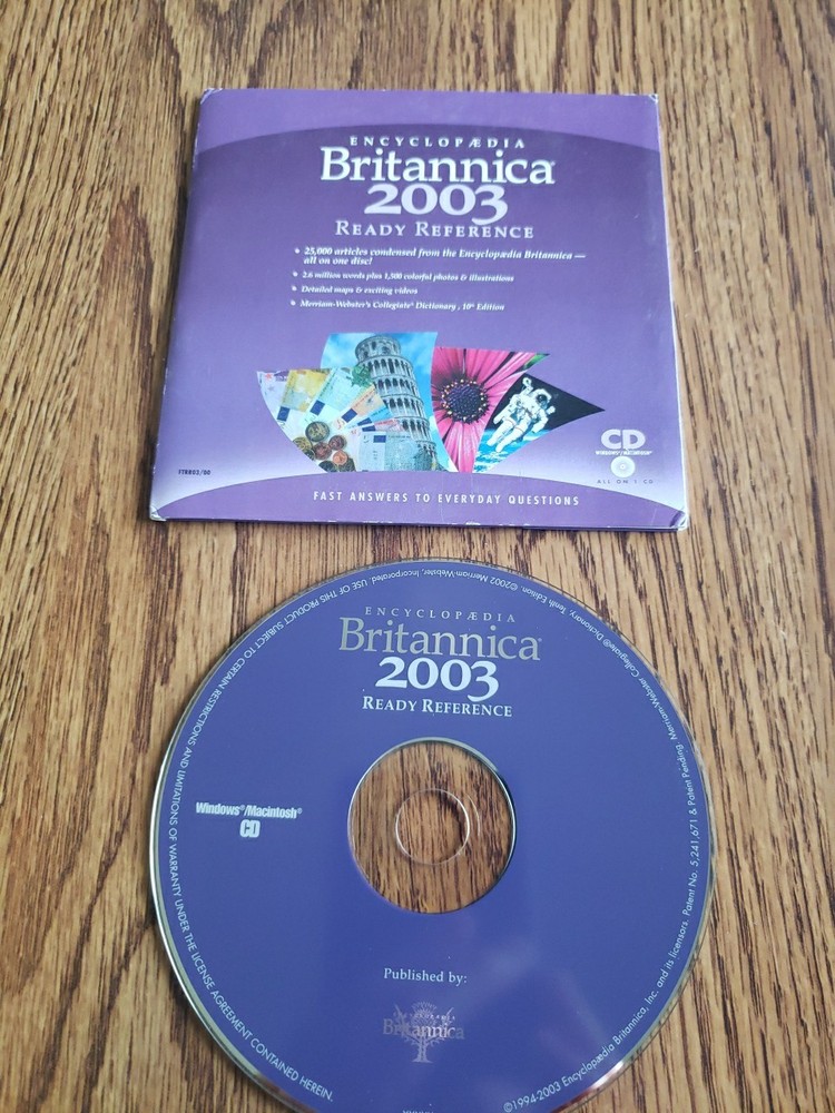 Encyclopaedia Britannica 2003 Ready Refererence CD-ROM PC/Mac Windows 95/98/XP