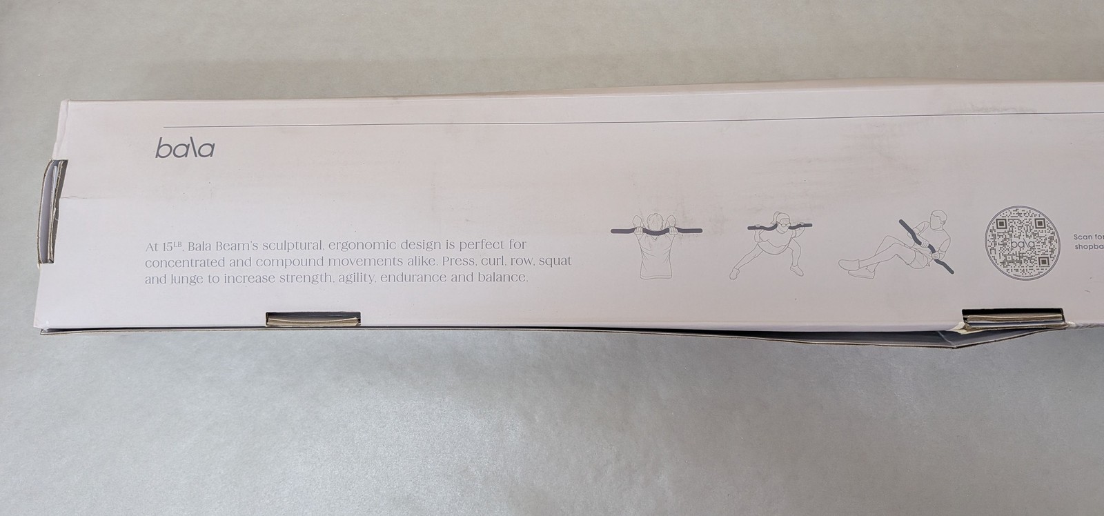 Bala Beam 15lb Weighted Curl Exercise Workout Beam in Charcoal