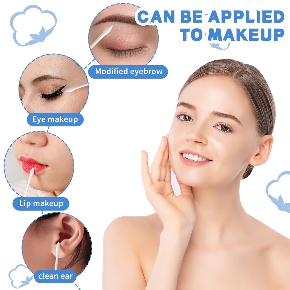 Pointed Tip Cotton Swabs, 800 Count Double Precision Pointed, White