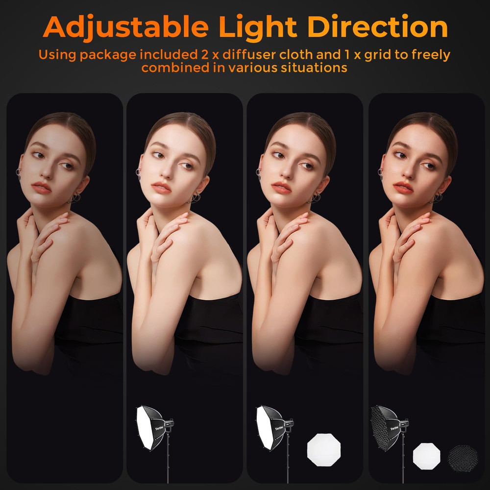 35.4"/90Cm Octagonal Softbox with Quick Release Bowens Mount, Portable & Collaps