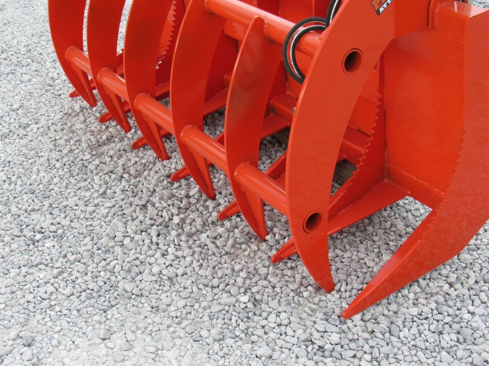 72" Brush Root Rake Clam Grapple Attachment Fits Skid Steer Tractor Quick Attach