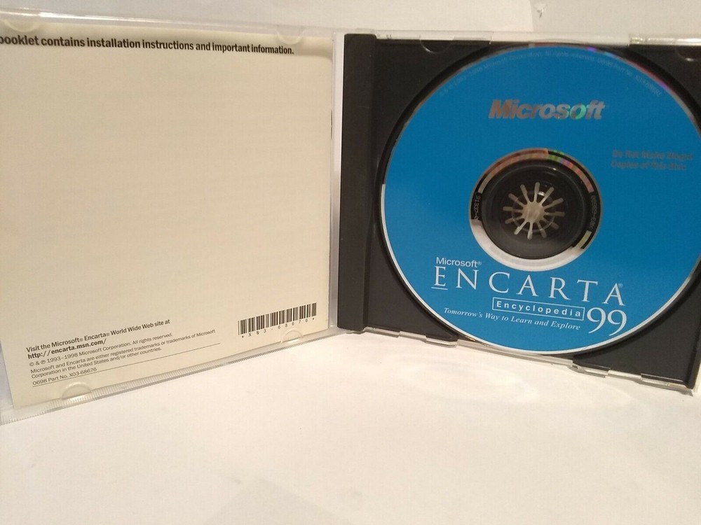 Microsoft Encarta Encyclopedia 1999 Tomorrows Way To Learn & Explore Learning a