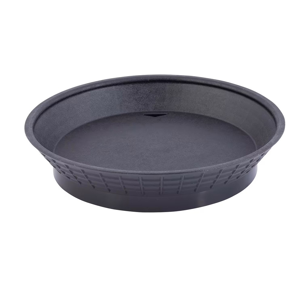 TableCraft 15759BK Black 9" Diner Platter with Base - 12 / CS