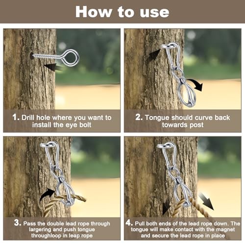 SHUESS 2 Pack Horse Tie Ring, Blocker Tie Ring for Horses, Horse Tack and