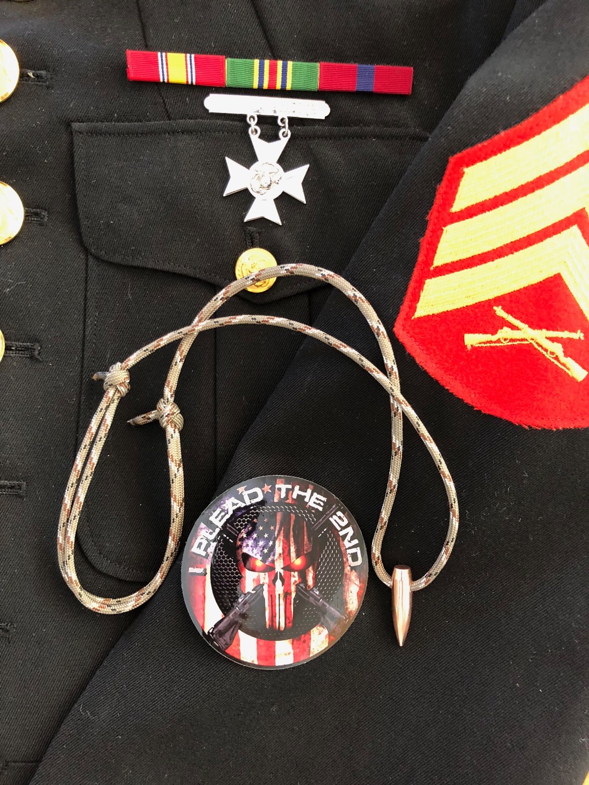 Sniper HOG TOOTH Paracord .30 Cal ...Necklace ...+ 1 Decal  ...Desert Camo