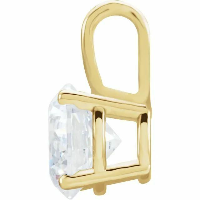 14K Yellow Gold Round Pre-Notched Pendant Setting Solitaire Mount 2.5mm-10.5mm