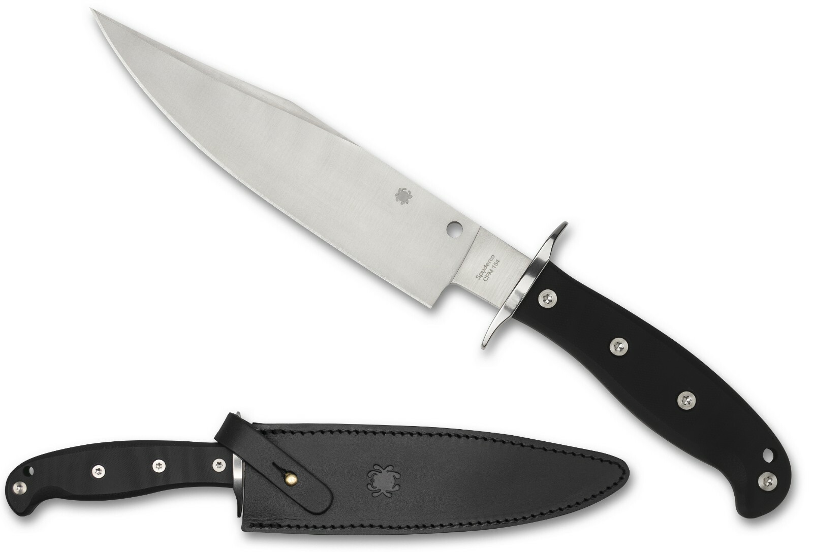 SPYDERCO Sal Glesser Respect Bowie, Numbered, Plain With Leather Sheath FB44GP