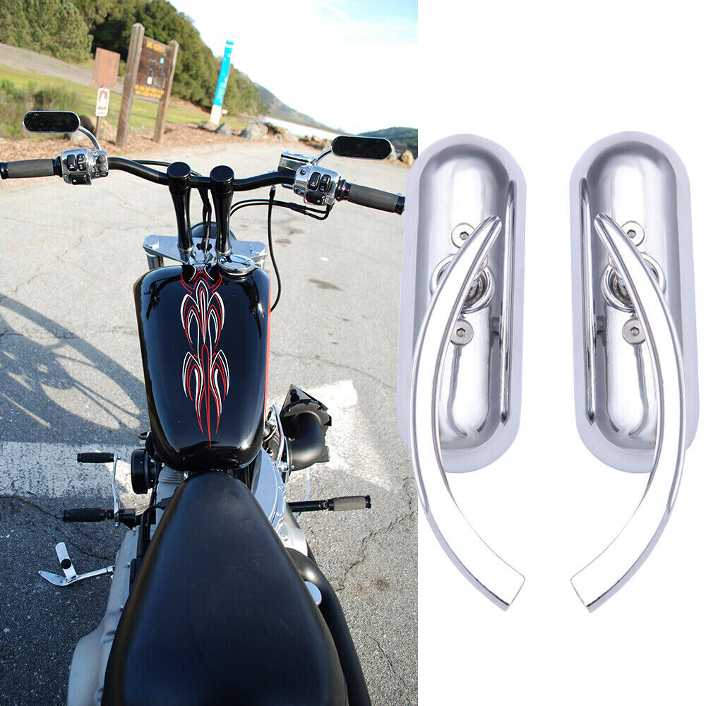Directly Replace Rear view Mirrors Clear Mirror & Chrome Shell & Chrome Stem