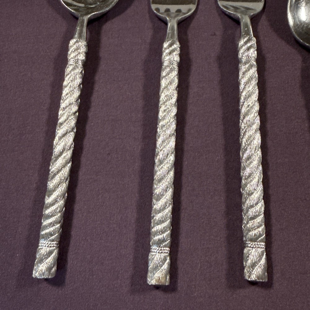 18 Pc Orleans Silver Stainless Flatware Braided Rope Pattern MCM Replacement