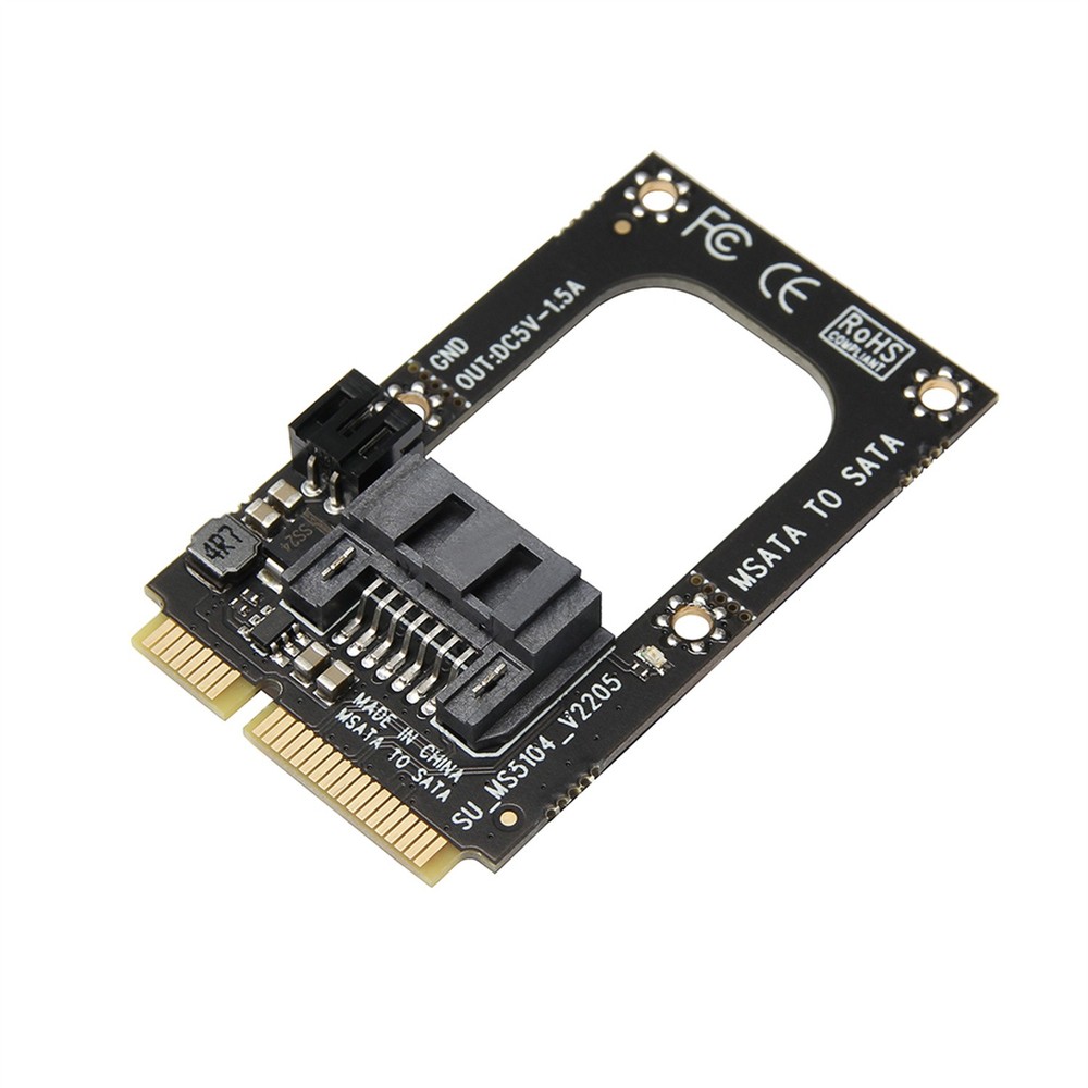 MSATA To SATA Riser Board Converter Adapter With 7Pin SATA3.0 Data Cable