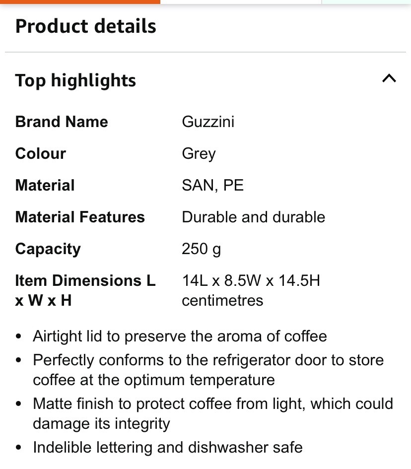 Coffee Container Made In Italy Guzzini