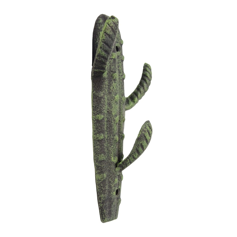 Green Cactus Wall Mount Hook Coat Hat Rack Storage Hanger Rustic Boho Home Decor
