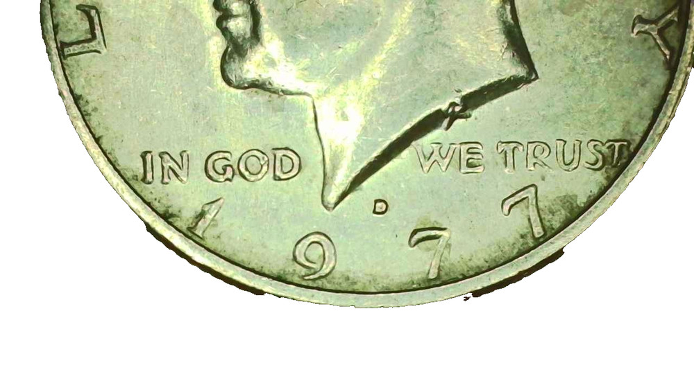 1977D Kennedy Half Dollar Error - Filled Mint Mark "D" Error - #249