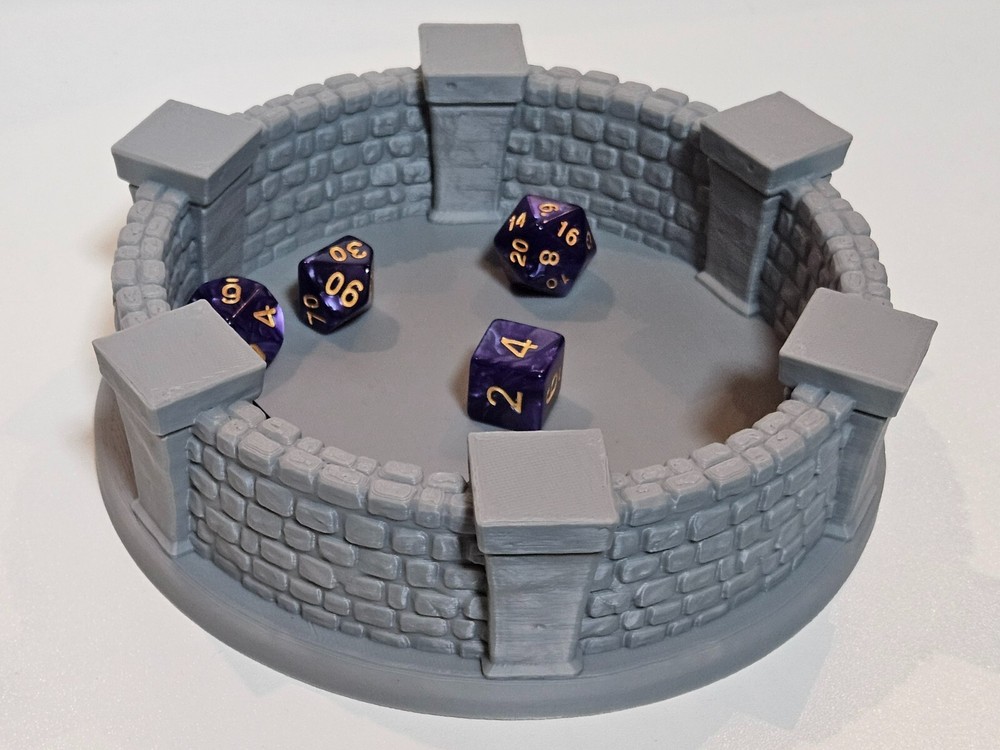 Fantasy3DTabletop - Dice Tray - stone wall dice tray - DnD/Pathfinder/RPG