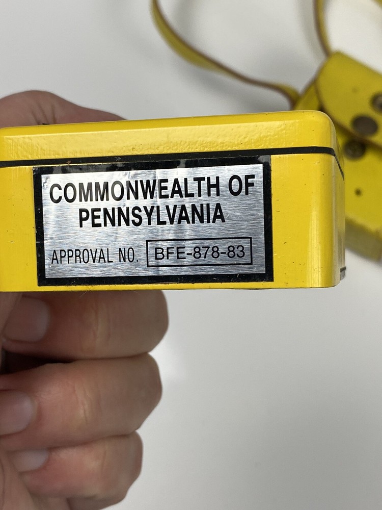 Vtg Yellow Bitronics PD3 +leather case-Blasting Galvanometer-Pennsylvania Mining