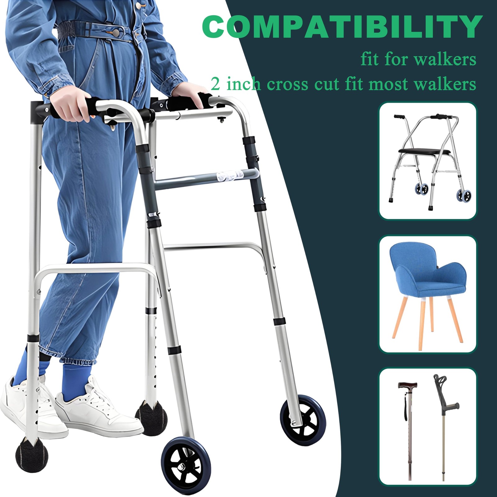 4 Pack Precut Tennis Balls for Walkers, Heavy Duty Long Lasting Felt Pads for...