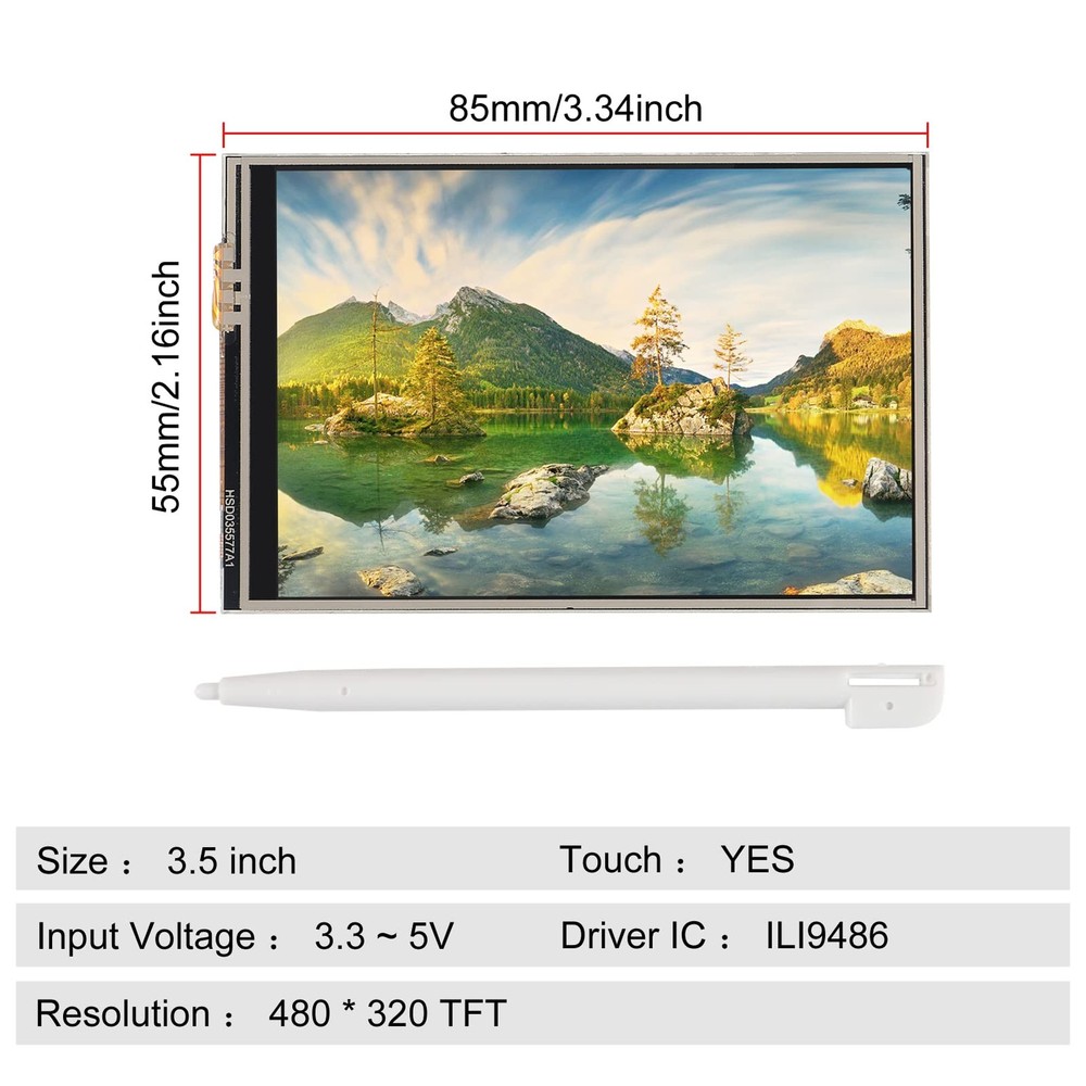 2 Pack 3.5 inch 480X320 TFT Touch Screen Module LCD Display Shield with SD Ca...