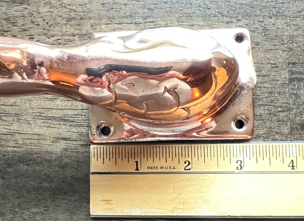 Solid Copper Rooster Head Hook Towel Apron Holder Wall Mount Rustic Farmhouse 6"