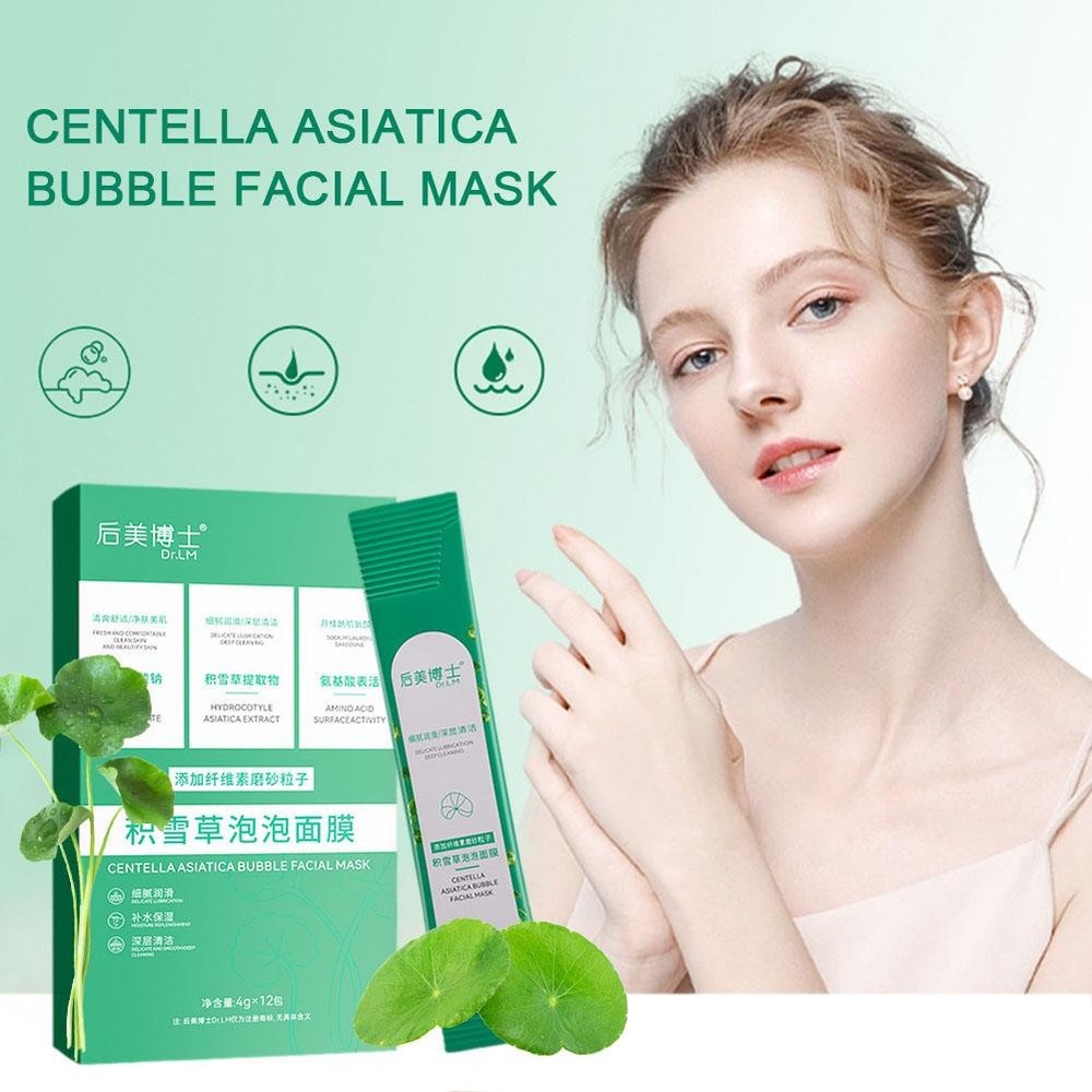 12pcs Bubble Face Sheet Masque Centella Asiatica Bubble OilControl|us~ B1C8
