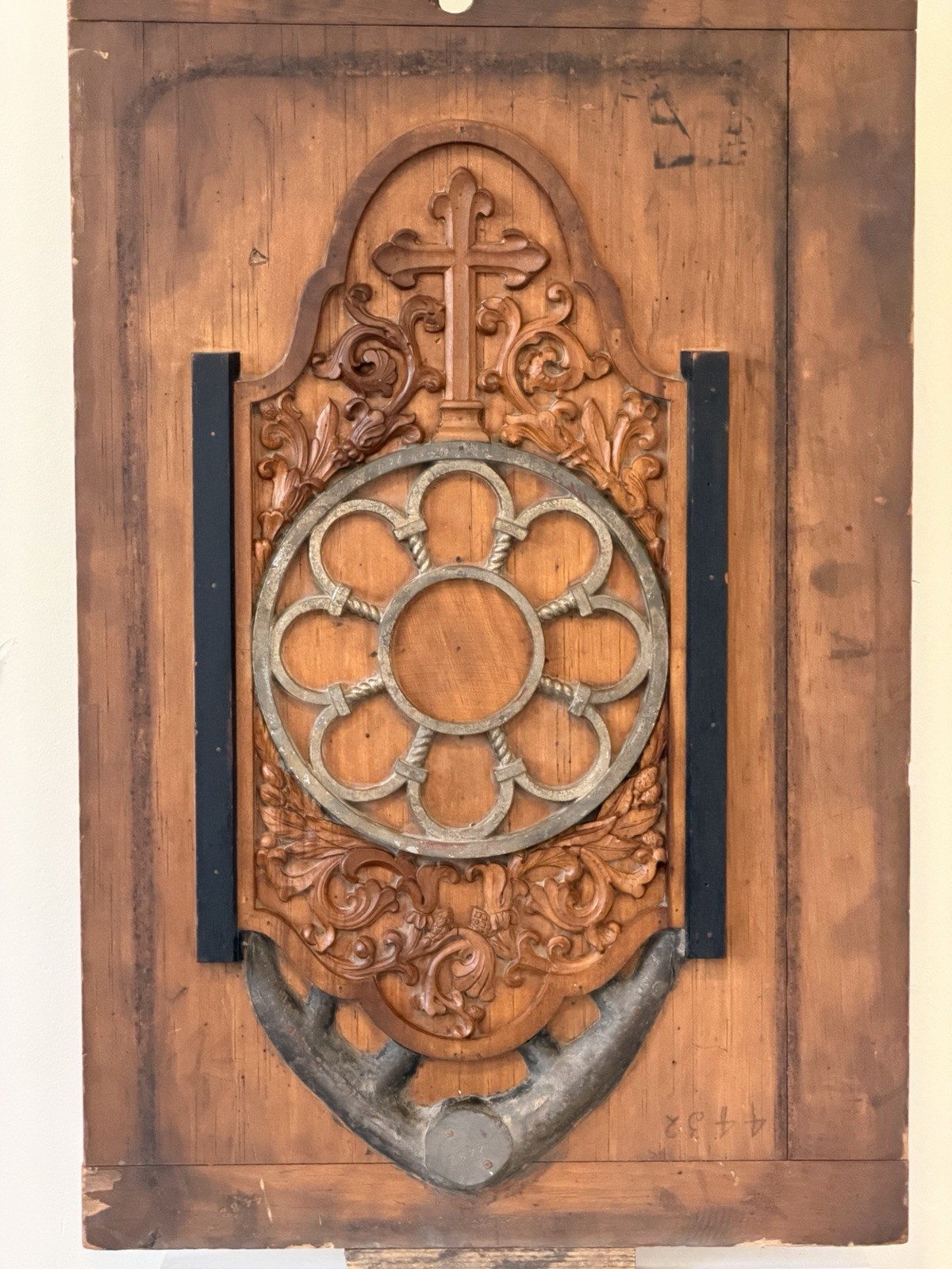 Antique Industrial Wood Foundry Mold Wall Art Architectural Salvage Christian